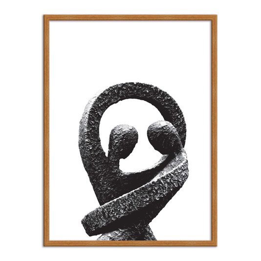 Quadro Decorativo Preto e Branco Foto Escultura de Pedra Casal