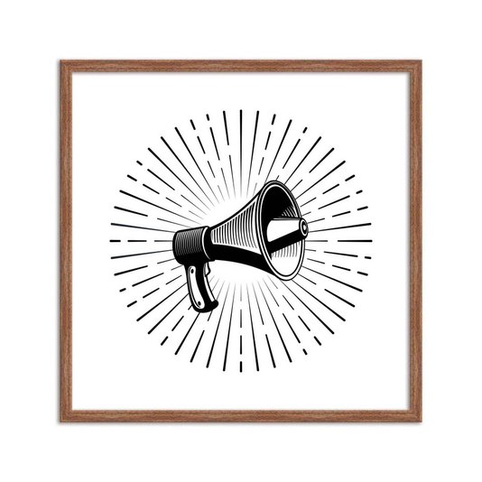 Quadro Decorativo Preto e Branco Megafone