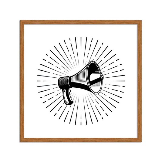 Quadro Decorativo Preto e Branco Megafone