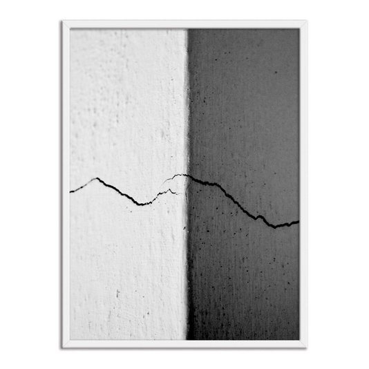 Quadro Decorativo Preto e Branco Parede Rachada