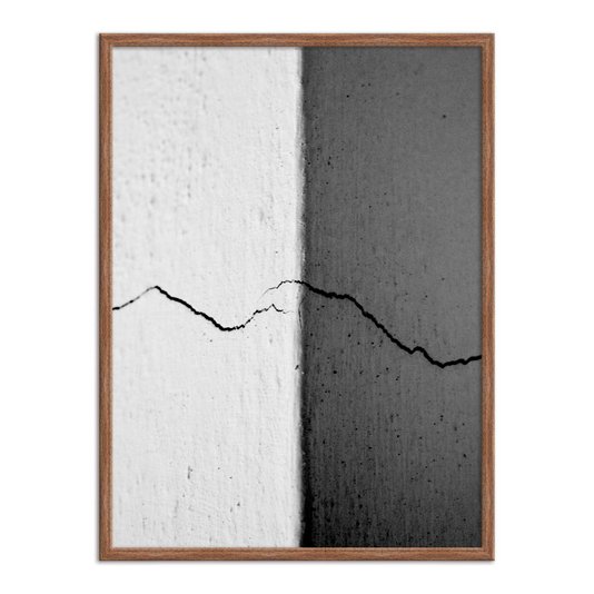 Quadro Decorativo Preto e Branco Parede Rachada