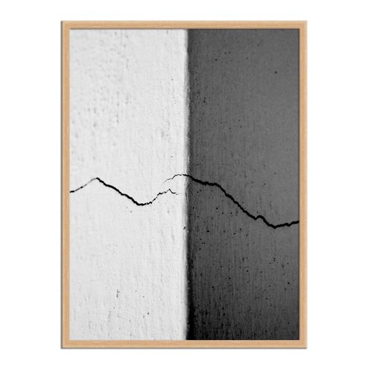 Quadro Decorativo Preto e Branco Parede Rachada