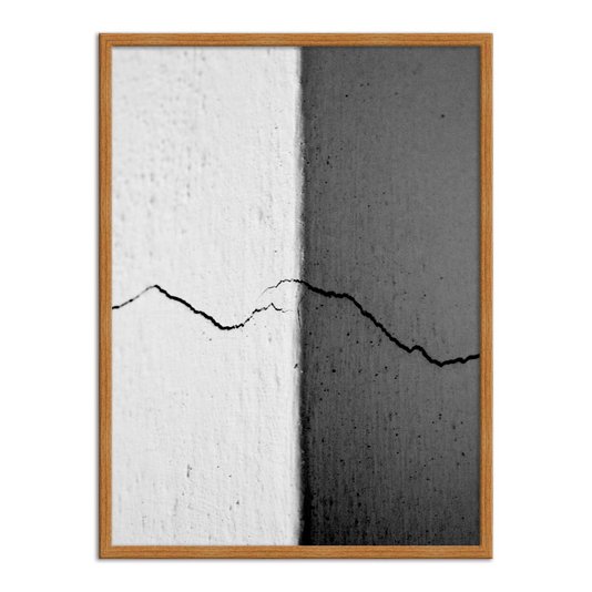 Quadro Decorativo Preto e Branco Parede Rachada