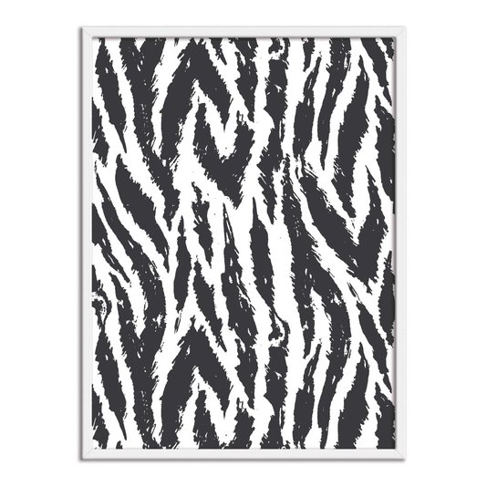 Quadro Decorativo Preto e Branco Pattern Pele de Animal