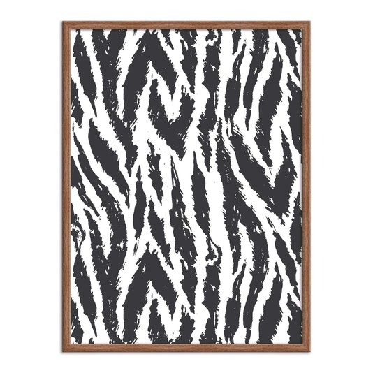 Quadro Decorativo Preto e Branco Pattern Pele de Animal