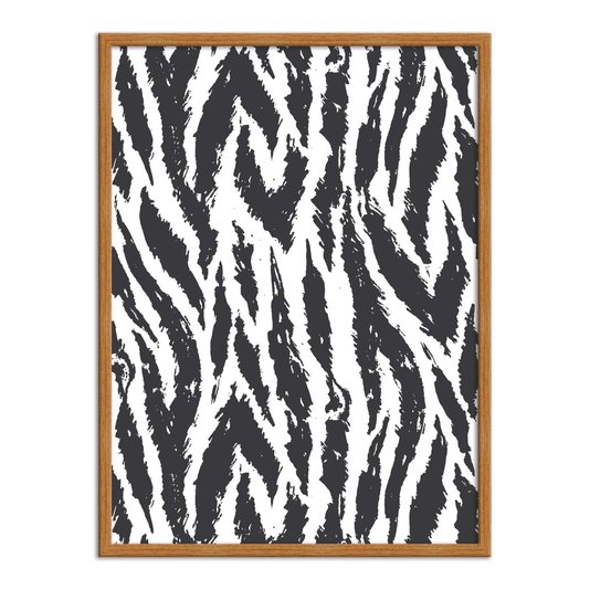 Quadro Decorativo Preto e Branco Pattern Pele de Animal