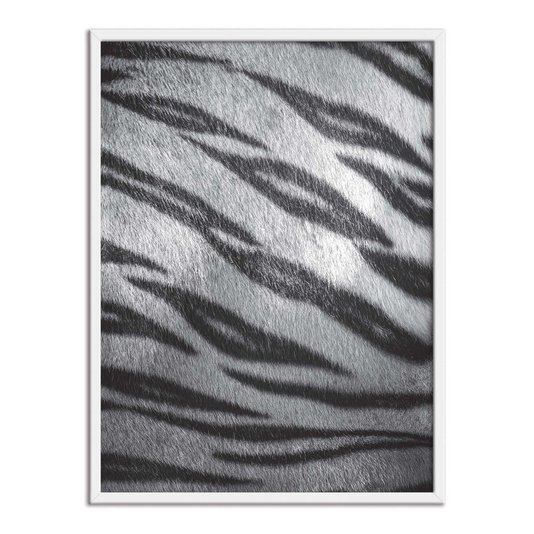 Quadro Decorativo Preto e Branco Pele de Tigre