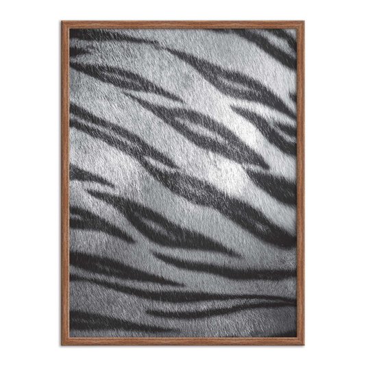 Quadro Decorativo Preto e Branco Pele de Tigre