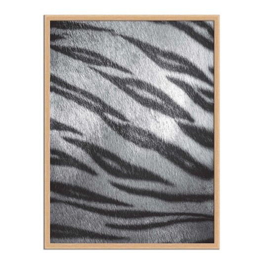 Quadro Decorativo Preto e Branco Pele de Tigre