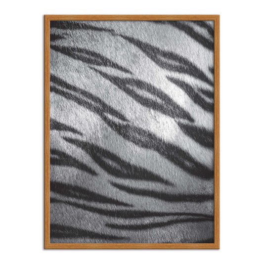 Quadro Decorativo Preto e Branco Pele de Tigre