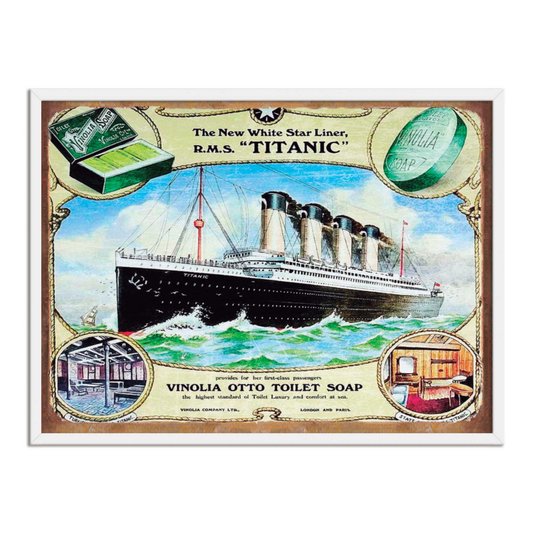 Quadro Decorativo Publicidade Antiga Titanic The New White Star Liner