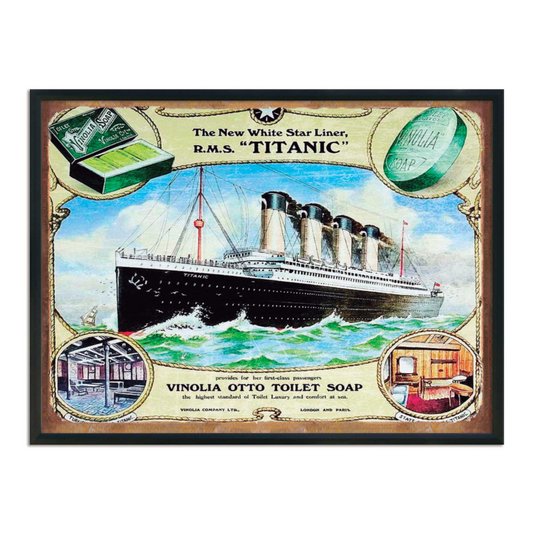 Quadro Decorativo Publicidade Antiga Titanic The New White Star Liner
