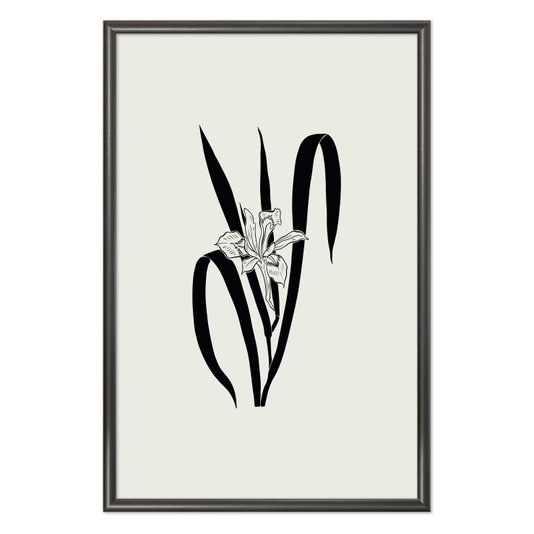 Quadro Decorativo Ramo Com Flor Orquídea Estilo Japandi