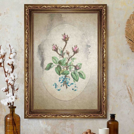 Quadro Decorativo Ramo De Flores Vintage