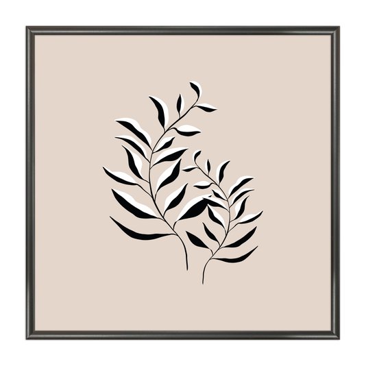 Quadro Decorativo Ramo de Folhas Minimalista Estilo Japandi