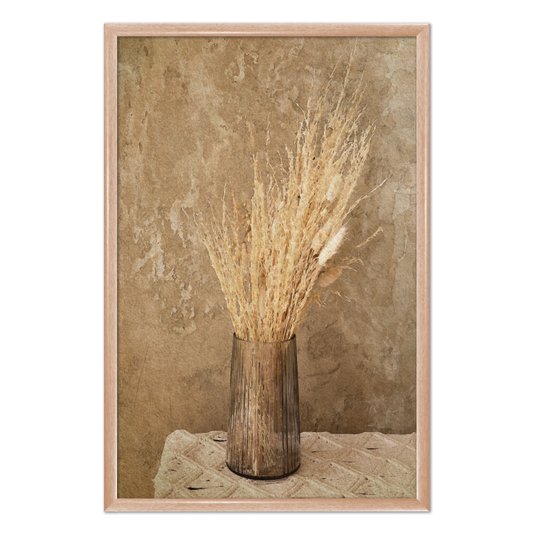 Quadro Decorativo Ramo De Grama De Pampas Seco Vintage Farmhouse