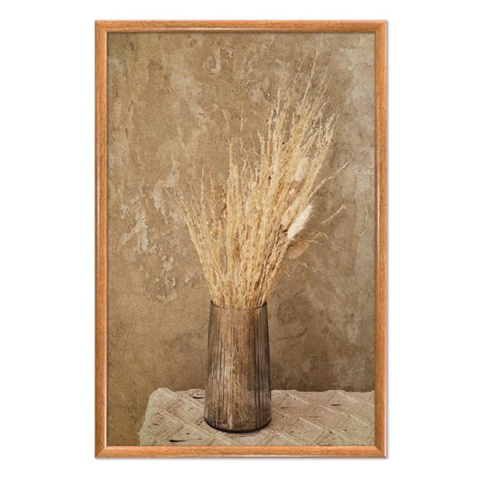 Quadro Decorativo Ramo De Grama De Pampas Seco Vintage Farmhouse