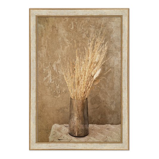 Quadro Decorativo Ramo De Grama De Pampas Seco Vintage Farmhouse