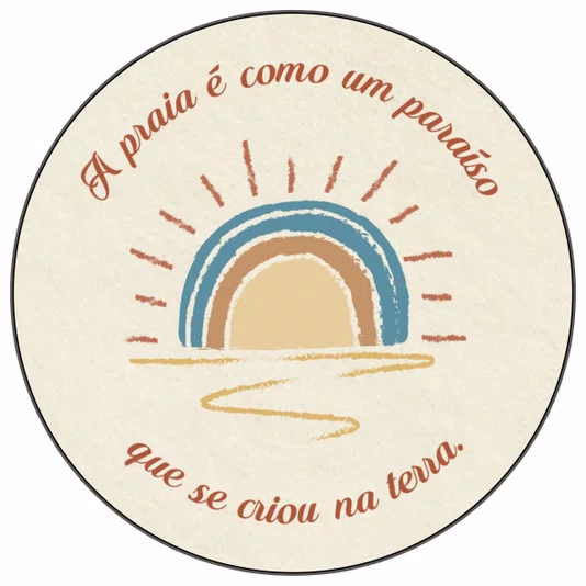 Quadro Decorativo Redondo A Praia é Como um Paraíso que se Criou na Terra
