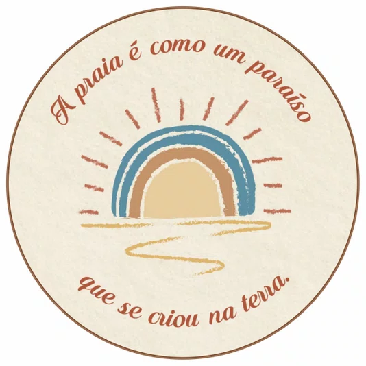 Quadro Decorativo Redondo A Praia é Como um Paraíso que se Criou na Terra