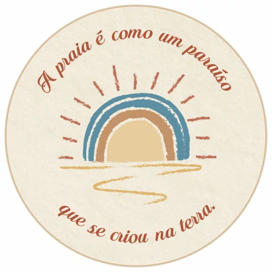 Quadro Decorativo Redondo A Praia é Como um Paraíso que se Criou na Terra