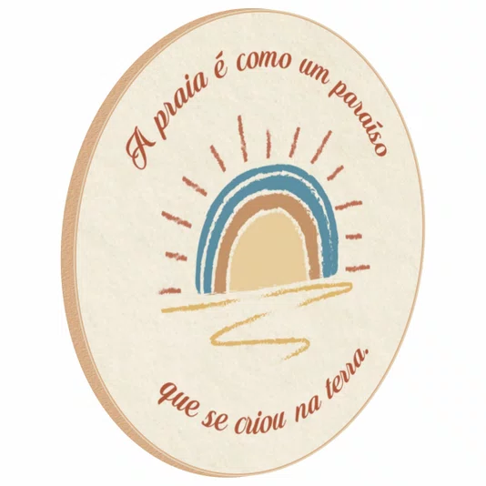 Quadro Decorativo Redondo A Praia é Como um Paraíso que se Criou na Terra