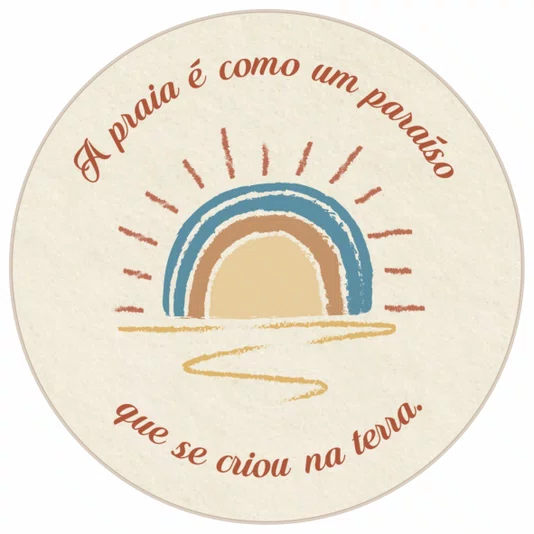 Quadro Decorativo Redondo A Praia é Como um Paraíso que se Criou na Terra