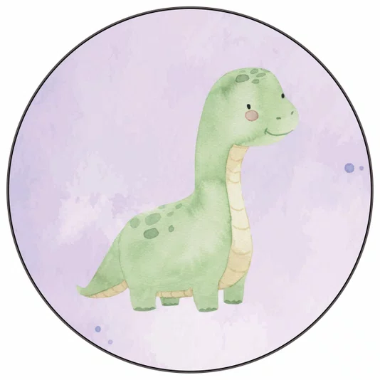 Quadro Decorativo Redondo Braquiossauro Dinossauro Fofinho