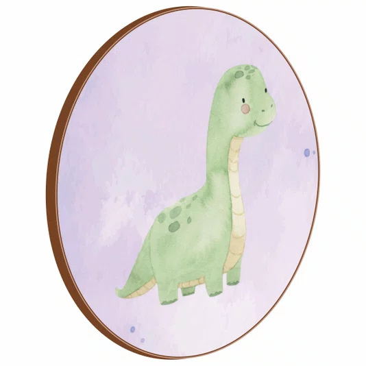Quadro Decorativo Redondo Braquiossauro Dinossauro Fofinho