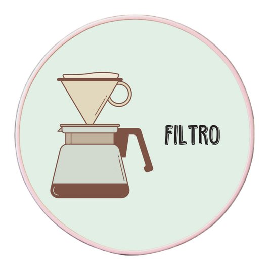 Quadro Decorativo Redondo Café Filtro com Moldura Filete Flexível
