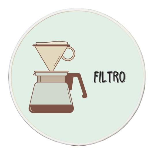 Quadro Decorativo Redondo Café Filtro com Moldura Filete Flexível