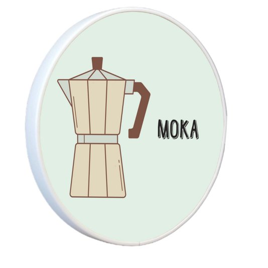 Quadro Decorativo Redondo Café Moka com Moldura Filete Flexível
