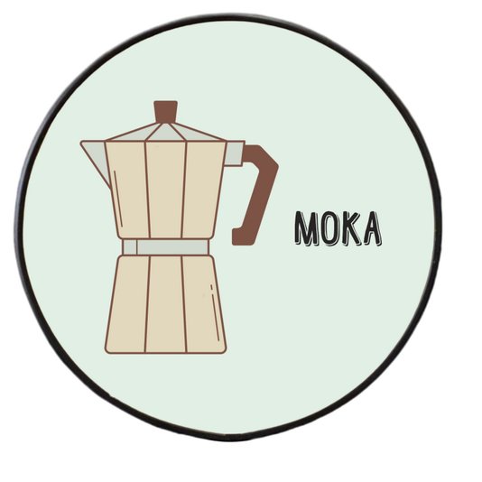 Quadro Decorativo Redondo Café Moka com Moldura Filete Flexível