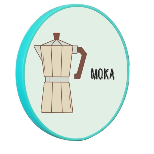 Quadro Decorativo Redondo Café Moka com Moldura Filete Flexível