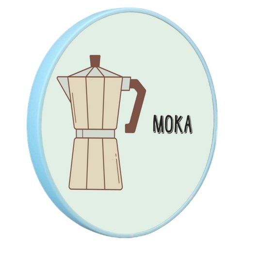 Quadro Decorativo Redondo Café Moka com Moldura Filete Flexível