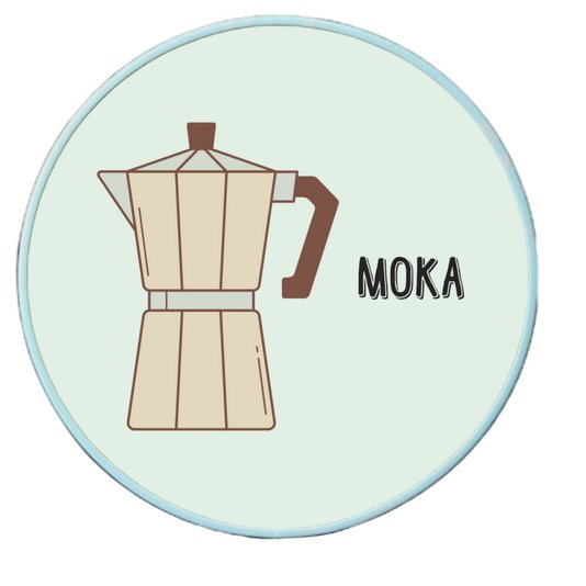 Quadro Decorativo Redondo Café Moka com Moldura Filete Flexível