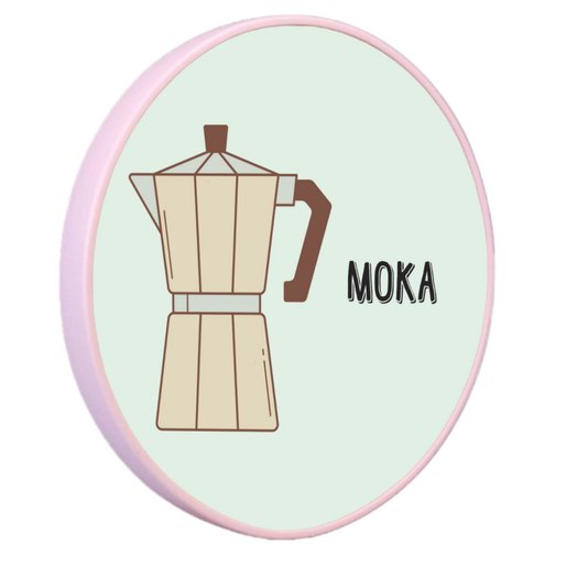 Quadro Decorativo Redondo Café Moka com Moldura Filete Flexível