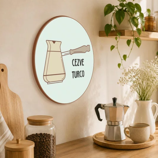Quadro Decorativo Redondo Cezve Turco