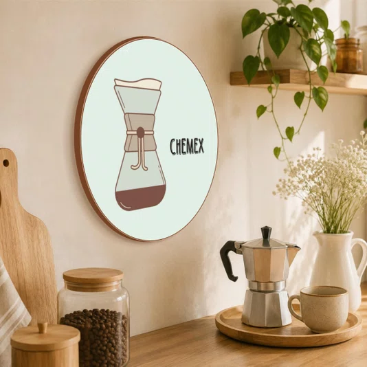 Quadro Decorativo Redondo Chemex