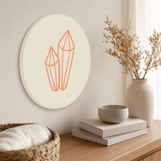 Quadro Decorativo Redondo Cristal Boho