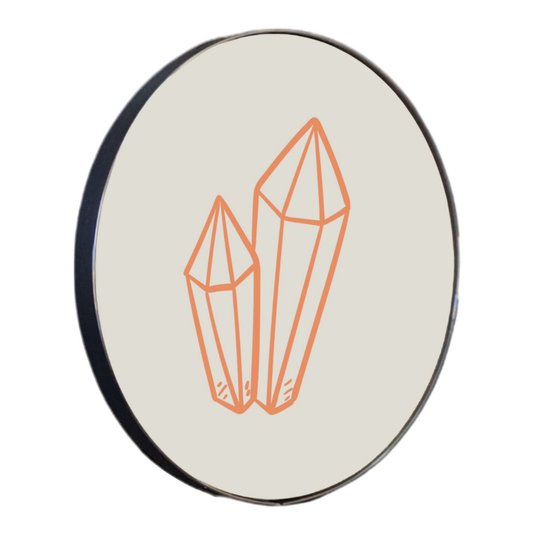 Quadro Decorativo Redondo Diamante com Moldura Flexível Metalizada