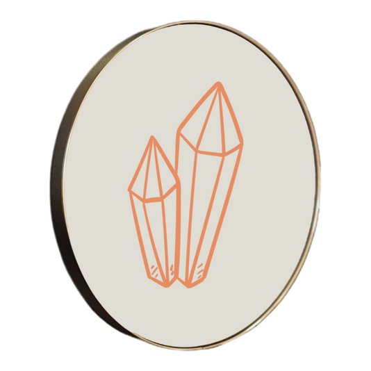 Quadro Decorativo Redondo Diamante com Moldura Flexível Metalizada