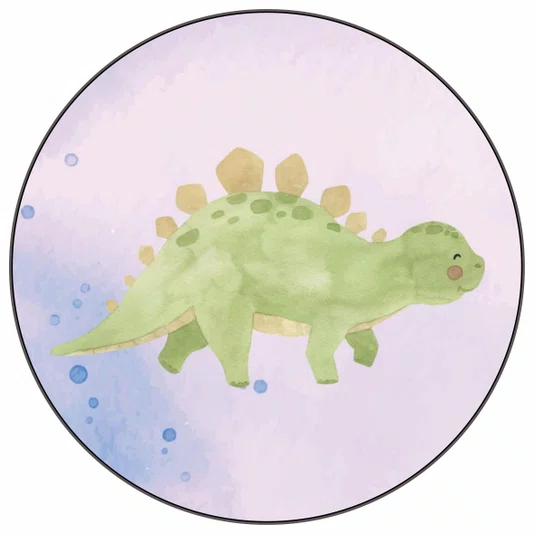 Quadro Decorativo Redondo Estegossauro Dinossauro Fofinho