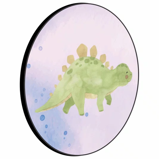 Quadro Decorativo Redondo Estegossauro Dinossauro Fofinho