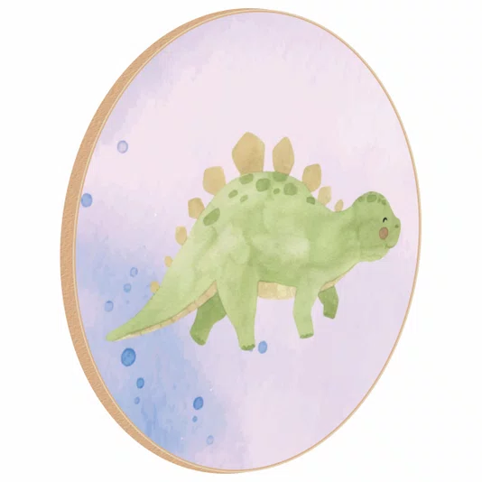Quadro Decorativo Redondo Estegossauro Dinossauro Fofinho
