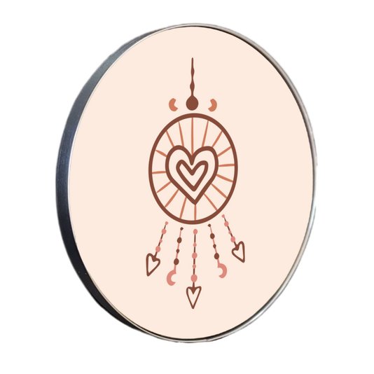 Quadro Decorativo Redondo Filtro dos Sonhos com Moldura Flexível Metalizada