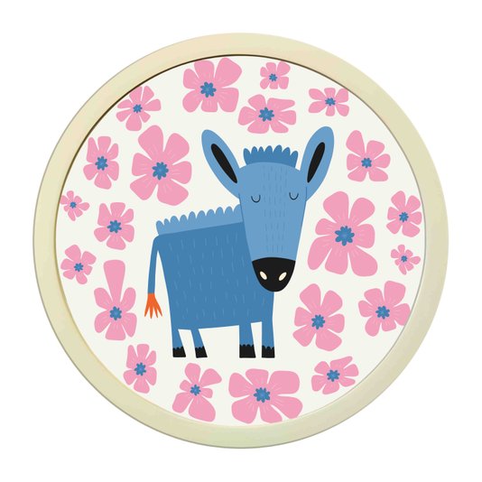 Quadro Decorativo Redondo Animais Cavalinho Com MDF Laqueado