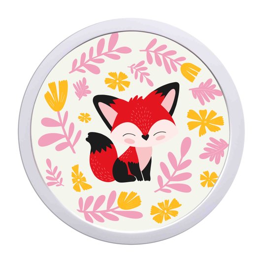 Quadro Decorativo Redondo Animais Raposa Com MDF Laqueado