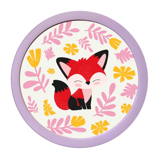 Quadro Decorativo Redondo Animais Raposa Com MDF Laqueado