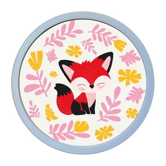Quadro Decorativo Redondo Animais Raposa Com MDF Laqueado
